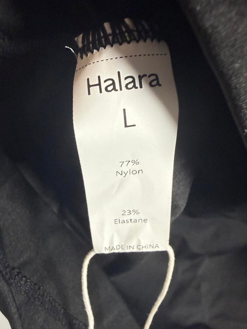 NWT Halara Built-In Bra Ruched Tank Top Black Size Large