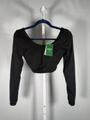 NWT Halara Softlyzero Airy Cropped Long Sleeve Thumbhole Top Black Size XS