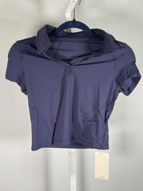NWT Halara Cropped Sport Tee Short Sleeve Navy Size XS