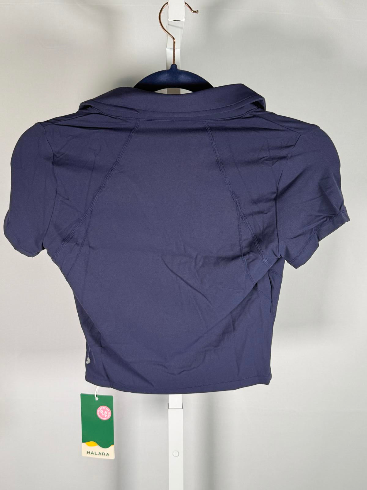 NWT Halara Cropped Sport Tee Short Sleeve Navy Size XS