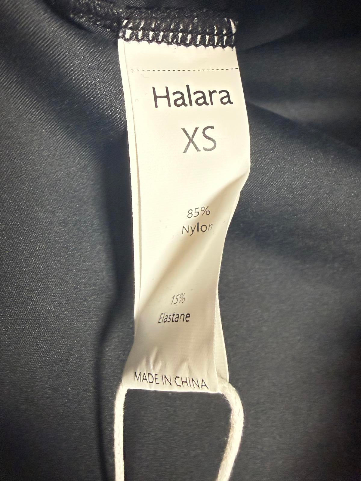 NWT Halara Open Back Long Sleeve Top Ruched Cuffs Black Size XS
