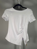 NWT Halara Ruched Side Slit Short Sleeve Top White Size XS