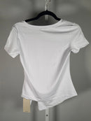 NWT Halara Ruched Side Slit Short Sleeve Top White Size XS