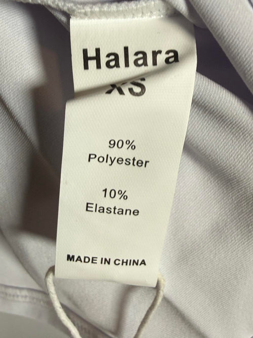 NWT Halara Ruched Side Slit Short Sleeve Top White Size XS