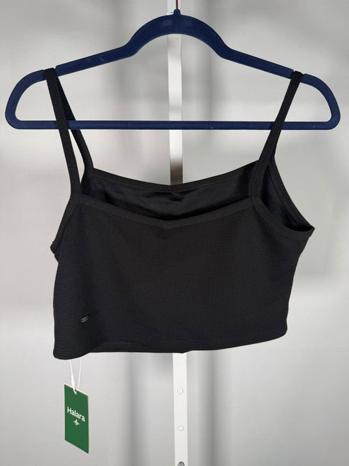 NWT Halara Waffle Knit Cropped Tank Top Black Size Small