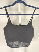 NWT Halara Lace Sports Bra Black Cropped Size Large
