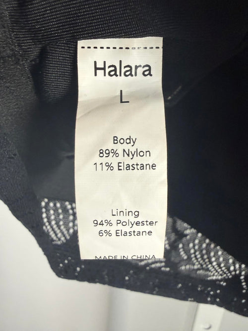 NWT Halara Lace Sports Bra Black Cropped Size Large