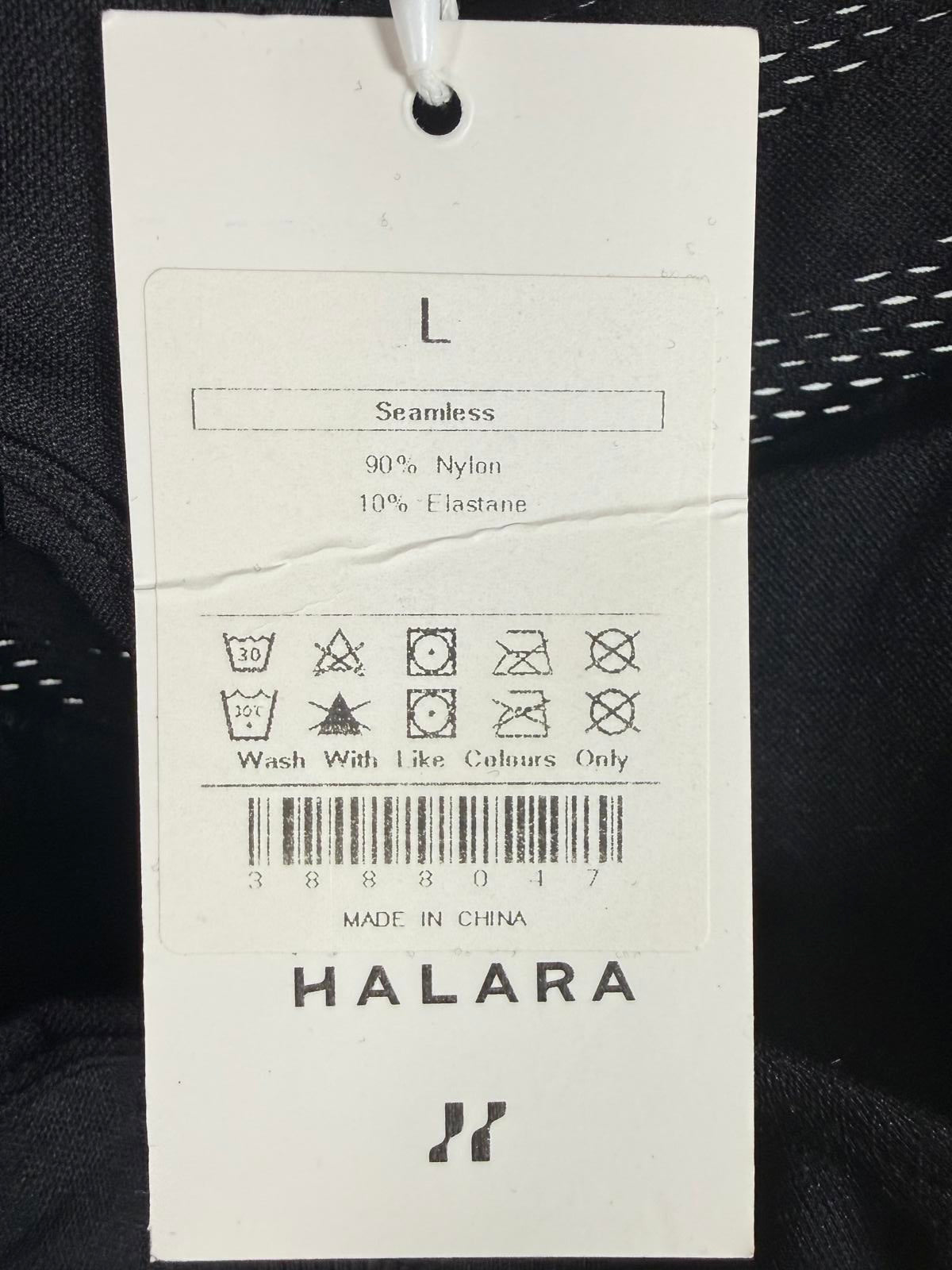 NWT Halara Mesh Panel Sports Bra Black Seamless Size Large