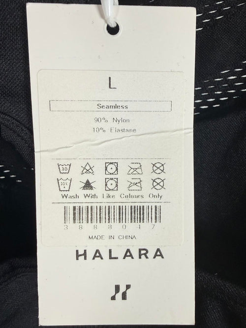 NWT Halara Mesh Panel Sports Bra Black Seamless Size Large