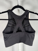 NWT Halara Mesh Panel Sports Bra Black Seamless Size Large