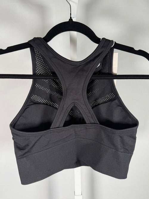 NWT Halara Mesh Panel Sports Bra Black Seamless Size Large