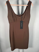 NWT Elliatt Nola Party Dress Brown Sleeveless Bodycon Mini Dress Size Large