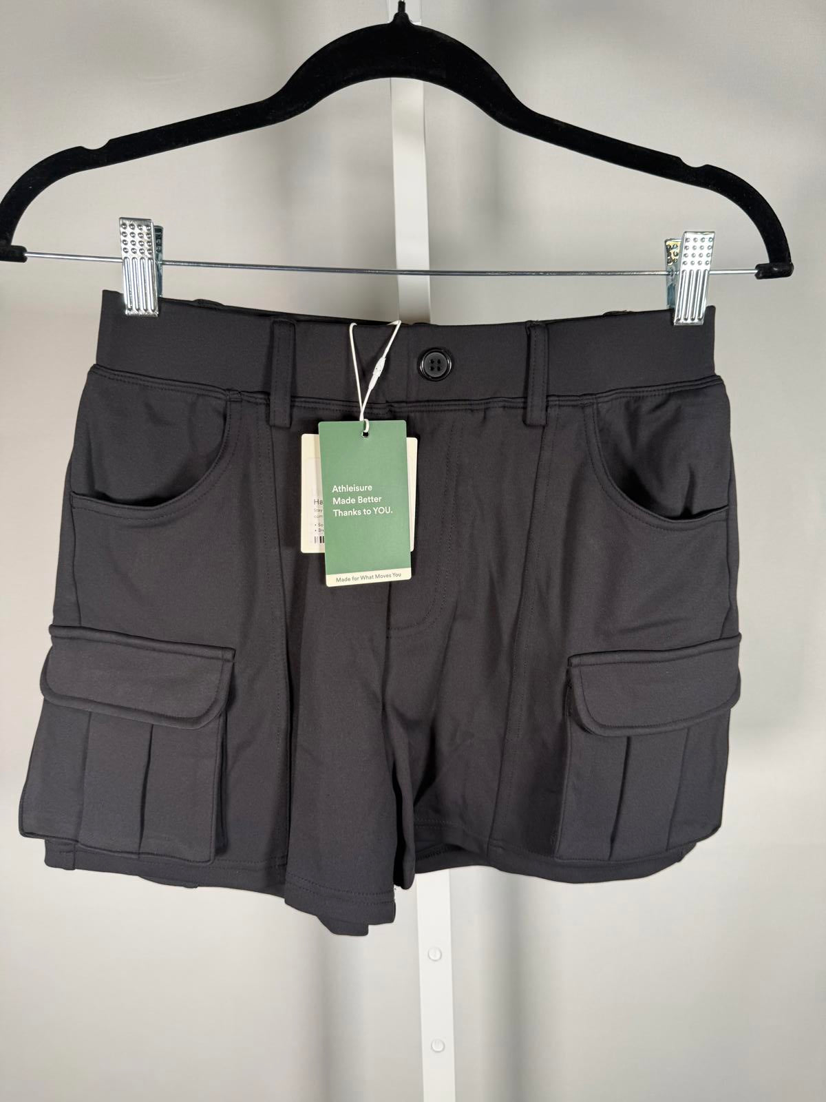 NWT Halara HaloTek Air Cargo Pocket Shorts Black Stretch Size Small