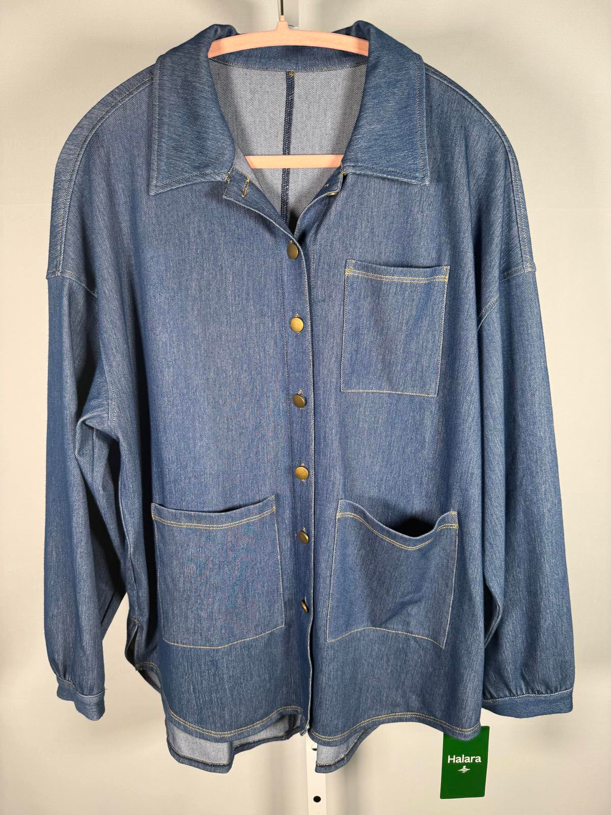 NWT Halara Oversized Denim Button-Up Shirt Jacket Size Small