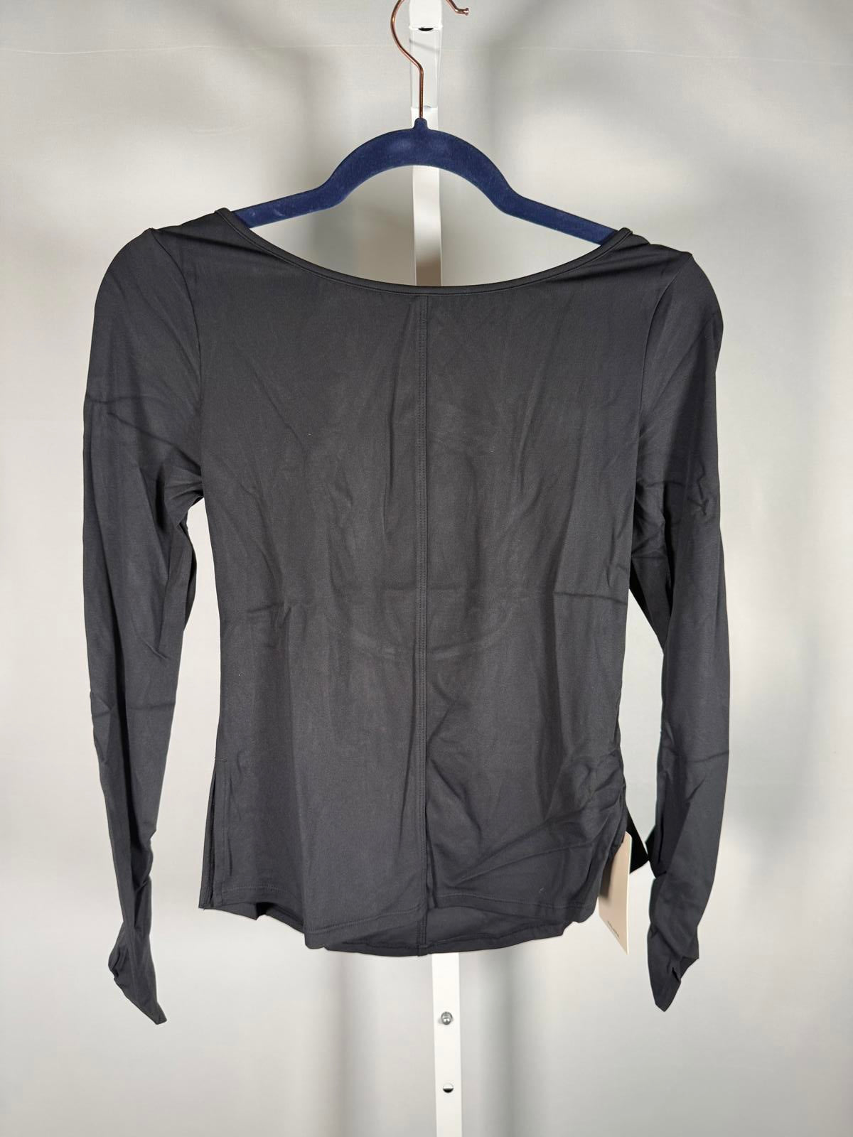 NWT Halara Soft Cloud Ruched Sleeve Open Back Top Size XS