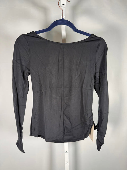 NWT Halara Soft Cloud Ruched Sleeve Open Back Top Size XS