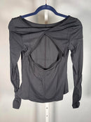 NWT Halara Soft Cloud Ruched Sleeve Open Back Top Size XS