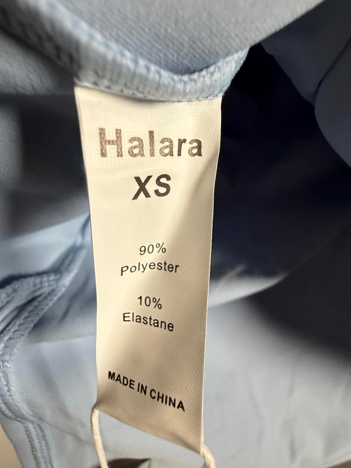 NWT Halara Ruched Side Slit Short Sleeve Top Light Blue Size XS
