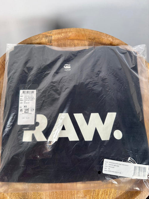 NWT G-Star RAW Women's Premium Core Crewneck Sweatshirt Black Size XS $110 MSRP