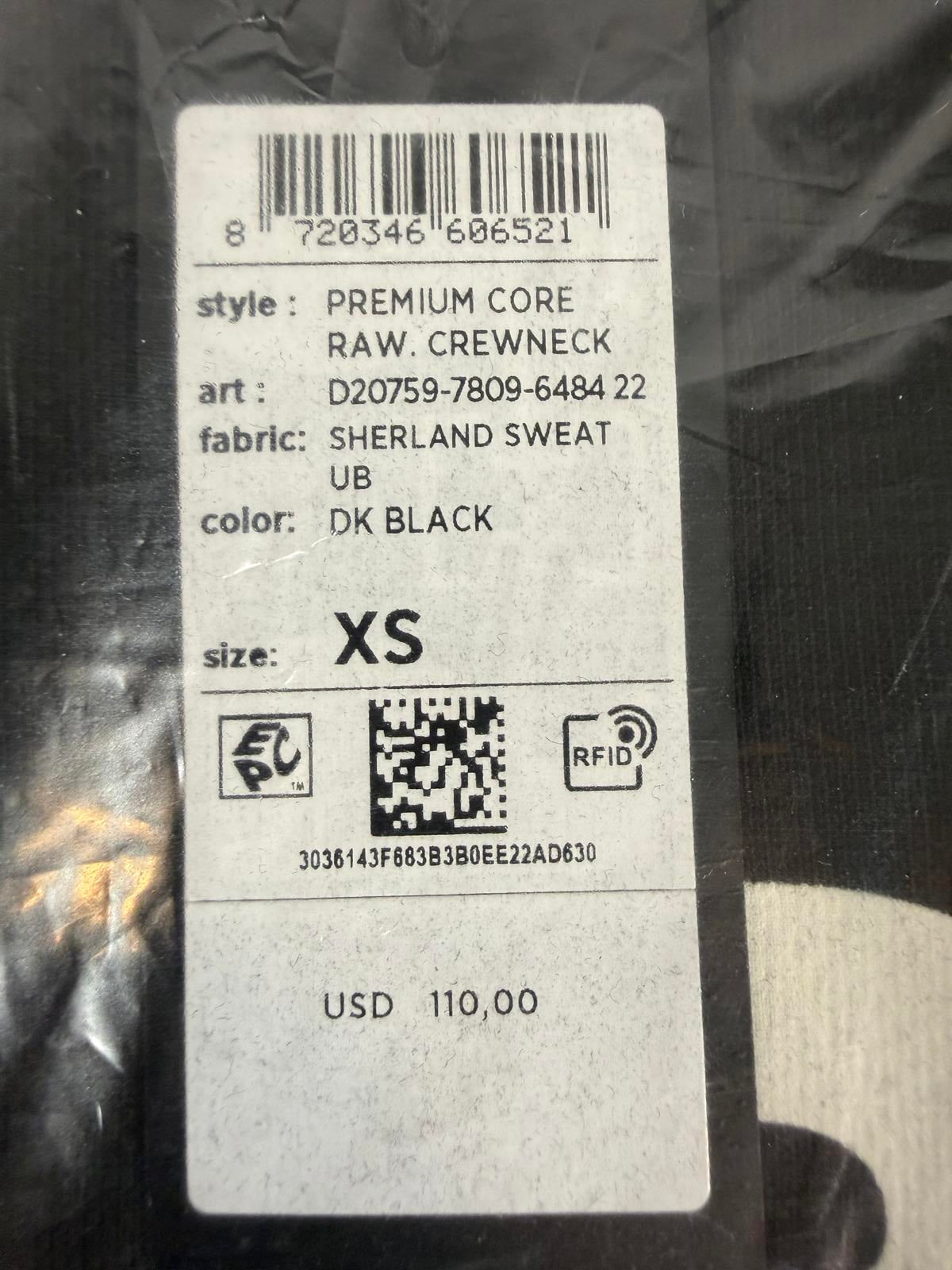 NWT G-Star RAW Women's Premium Core Crewneck Sweatshirt Black Size XS $110 MSRP