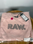 NWT G-Star RAW Anglaise Graphic Crewneck Sweatshirt Womens Pink Small $110 MSRP