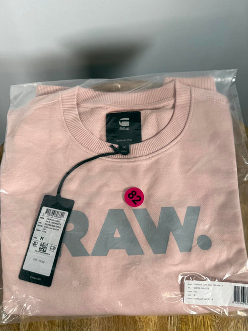 NWT G-Star RAW Premium Crewneck Sweatshirt Womens Pink Size Medium $110 MSRP
