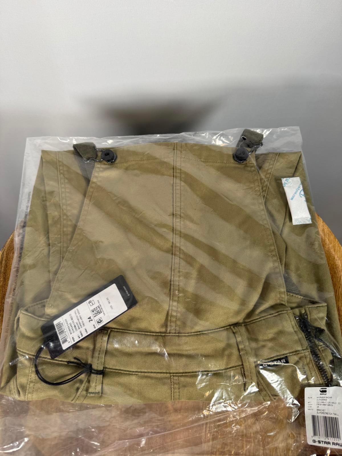 NWT G-Star RAW Women’s Worker Radar Green Dungaree Overalls Size 24