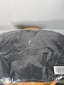 NWT Colleen Lopez Black Beaded Mesh Sleeve Faux Leather Moto Jacket Size Medium