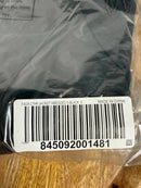 NWT Colleen Lopez Black Beaded Mesh Sleeve Faux Leather Moto Jacket Size Small