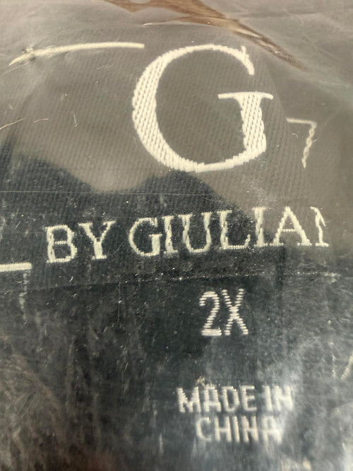 NWT G by Giuliana Fuzzy Knit Scoop Neck Sweater Mock Turtleneck Detail Black 2X
