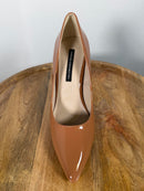 French Connection Patent Leather Nude Heels Pumps US 9 NWB