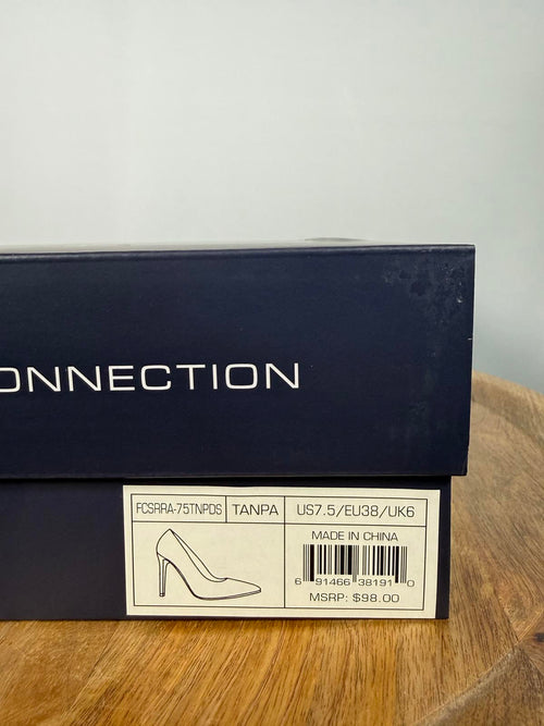 French Connection Patent Leather Nude Heels Pumps US 7.5 NWB