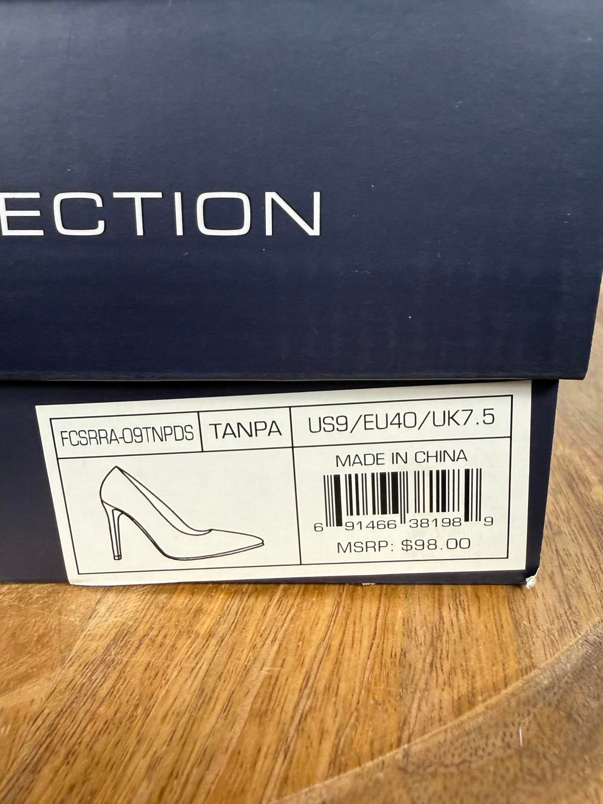 French Connection Patent Leather Nude Heels Pumps US 9 NWB