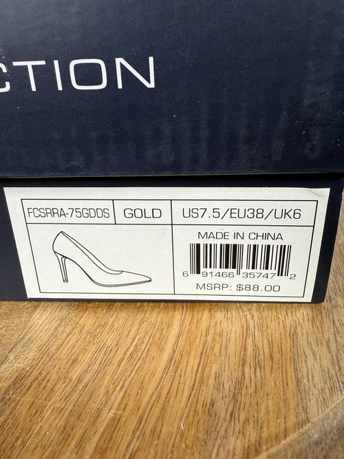 French Connection Metallic Champagne Pointed Toe Heels Size 7.5 NWB