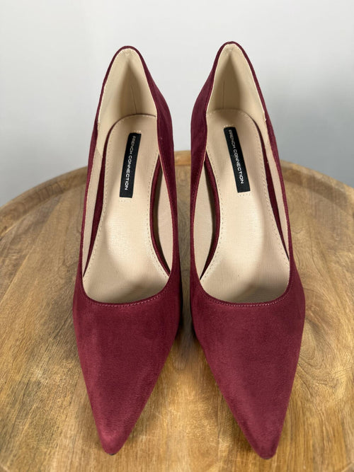 French Connection Burgundy Suede Pointed Toe Heels Size 9 NWB