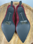 French Connection Burgundy Suede Pointed Toe Heels Size 9 NWB