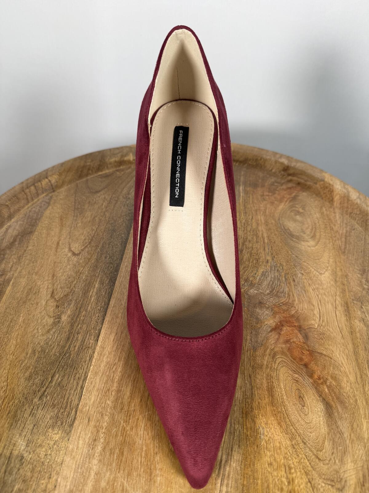 French Connection Burgundy Suede Pointed Toe Heels Size 9 NWB
