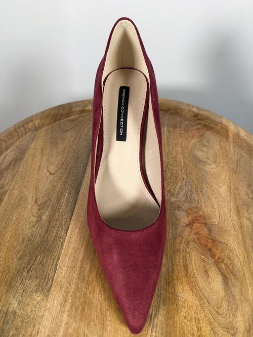 French Connection Burgundy Suede Pointed Toe Heels Size 9 NWB