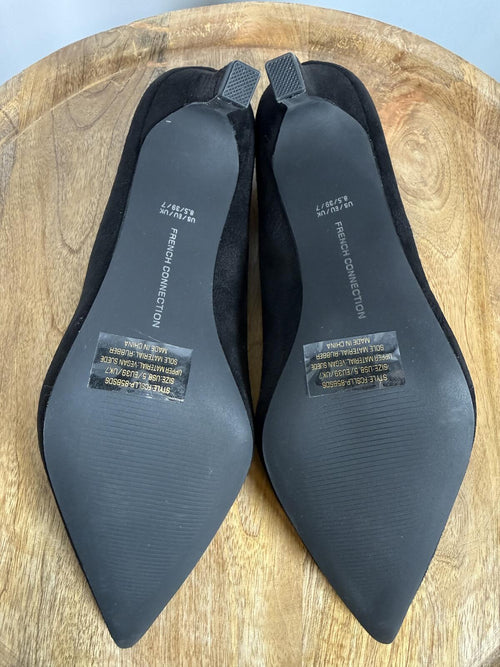 French Connection Black Suede Pointed Toe Pumps Heels Women's US Size 8.5 NWB