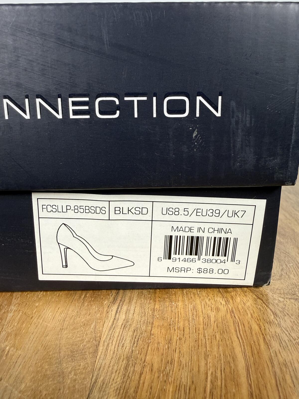 French Connection Black Suede Pointed Toe Pumps Heels Women's US Size 8.5 NWB