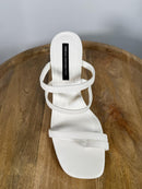 French Connection White Strappy Block Heel Sandal Womens US 10 NWB