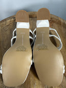French Connection White Strappy Block Heel Sandal Womens US 10 NWB
