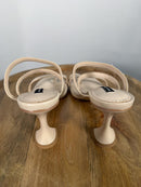 French Connection Heels Nude Strappy Square Toe Block Heel Sandals US 10 NWB