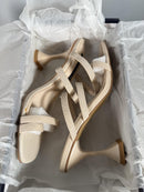 French Connection Heels Nude Strappy Square Toe Block Heel Sandals US 8 NWB