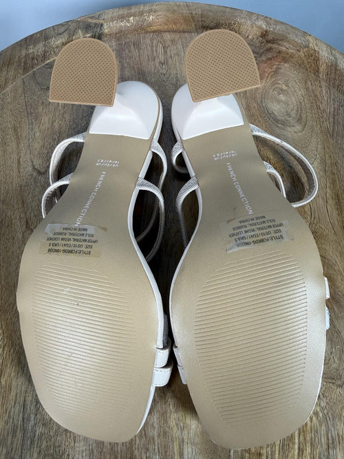 French Connection Heels Nude Strappy Square Toe Block Heel Sandals US 10 NWB