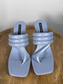 French Connection Heels Blue Thong Strap Square Toe Padded Sandals US 8 NWB