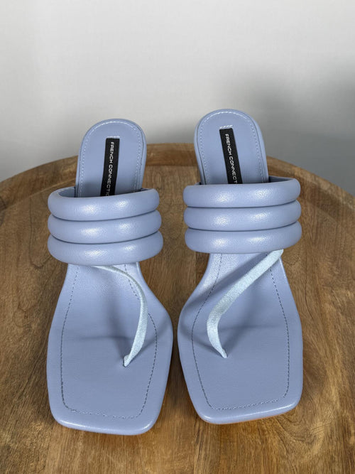French Connection Heels Blue Thong Strap Square Toe Padded Sandals US 8 NWB
