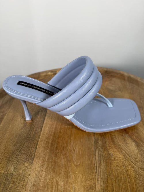 French Connection Heels Blue Thong Strap Square Toe Padded Sandals US 8 NWB