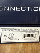 French Connection Heels White Thong Strap Square Toe Padded Sandals Size 8.5 NWB
