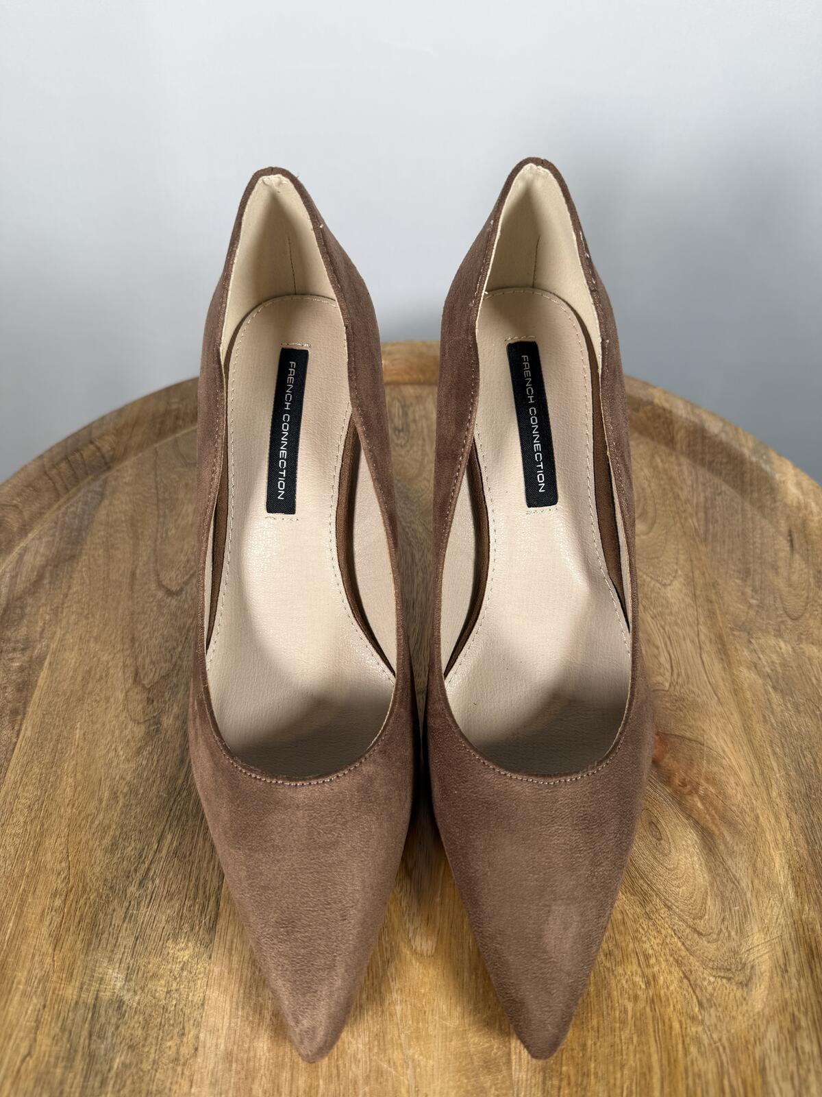 French Connection Suede Pointed Toe Heels Brown Stiletto Pumps US 8 NWB